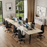 Homall 8ft Conference Table for 10, Modern Seminar Boardroom Table for Office Conference Room, Large Meeting Table with Cable Grommets, Walnut & Black