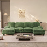 Homall U Shaped Sectional Sofa with Soft Corduroy Sofa Couch with Double Chaise for Apartments,Living Room