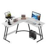 Homall L-Shaped Gaming Desk 51.2 Inches Corner Office Gaming Desk Removable Monitor Riser Desk with LED Strip & Power Outlets, Black