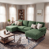 Homall 105" U-Shape 6 Seat Sectional Sofa with Chaise, Chenille Fabric Modular Couch for Living Room, Apartment