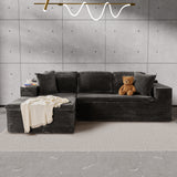 Homall 109" L-Shape Memory Foam Modular Sectional Sofa 3 Seat Oversized Upholstered Deep Seat Sofa Couch for Living Room,Bedroom and Apartment