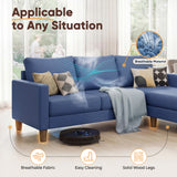 Homall 72" L-Shaped Modular Sectional Sofa 3 Seat Cloud Sofa Couch with Moveable Ottoman for Living Room