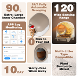 Homall Self-Cleaning Cat Litter Box with App Control, Safety Protection, WiFi, Automatic, Waste Bags