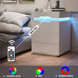Homall Nightstand Drawers Led Bedside End Tale with Remote and Charging Ports