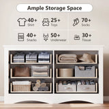Homall 6 Drawer Double Dresser Equipped with an Anti-Toppling Device, Modern Wood Chest of Drawer for Living Room Bedroom