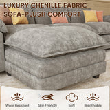Homall 3-seat Cloud Couch L-shaped Sectional Sofa with reversible toffee chair Movable Footrest Sofa