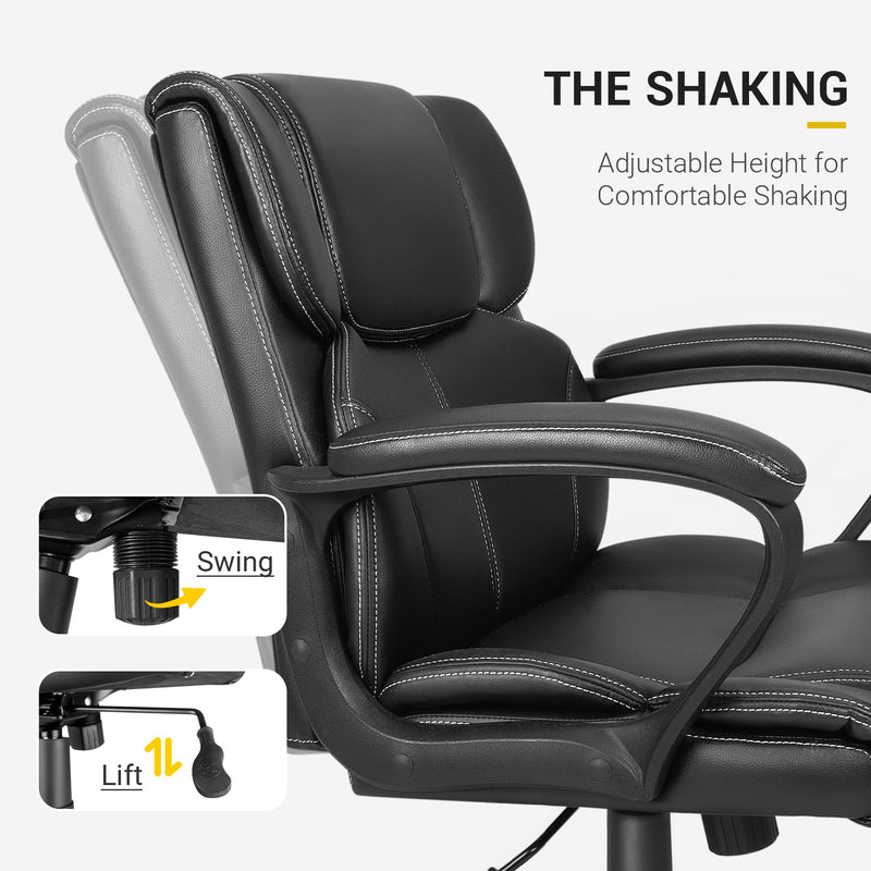 Homall Mid Back Executive Office Chair Swivel Computer Task Chair with Armrests, Ergonomic Leather-Padded Desk Chair with Lumbar Support