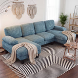 Homall 105" U-Shape 6 Seat Sectional Sofa with Chaise, Chenille Fabric Modular Couch for Living Room, Apartment
