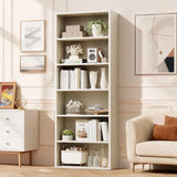Homall 6-Shelf Standing Bookcase, Sturdy Storage for Home Office, Living Room,Beige