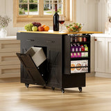 Homall Kitchen Island with Drop Leaf & Storage, Rolling Kitchen Cart with Drawers, Cabinets, Towel Rack and Lockable Wheels for Small Spaces