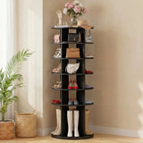 Homall 7-Tier 360° Rotating Shoe Rack, 23.6" Dia, 64.5" H, Holds 35 Pairs, Tall Boots & Handbag Storage