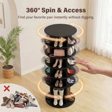 Homall 7-Tier 360° Rotating Shoe Rack, 23.6" Dia, 64.5" H, Holds 35 Pairs, Tall Boots & Handbag Storage