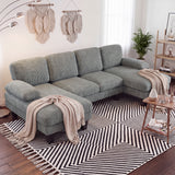 Homall 105" U-Shape 6 Seat Sectional Sofa with Chaise, Chenille Fabric Modular Couch for Living Room, Apartment