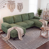 Homall 105" U-Shape 6 Seat Sectional Sofa with Chaise, Chenille Fabric Modular Couch for Living Room, Apartment