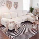 Homall 105" U-Shape 6 Seat Sectional Sofa with Chaise, Chenille Fabric Modular Couch for Living Room, Apartment