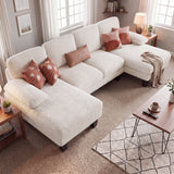 Homall 105" U-Shape 6 Seat Sectional Sofa with Chaise, Chenille Fabric Modular Couch for Living Room, Apartment