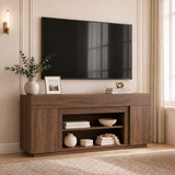 Homall 70'' TV Stand for TVs up to 80'', Modern Entertainment Center with Storage Cabinets, Open Media Shelf, Wood TV Console for Living Room