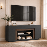 Homall 70'' TV Stand for TVs up to 80'', Modern Entertainment Center with Storage Cabinets, Open Media Shelf, Wood TV Console for Living Room