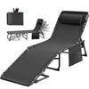 Homall Outdoor Lounge Chair Foldable Chair Adjustable Height Patio Lounge Chair,Suitable for Beach,Lawn and Pool,Beige