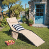 Homall Outdoor Lounge Chair Foldable Chair Adjustable Height Patio Lounge Chair,Suitable for Beach,Lawn and Pool,Beige