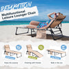 Homall Outdoor Lounge Chair Foldable Chair Adjustable Height Patio Lounge Chair,Suitable for Beach,Lawn and Pool,Beige