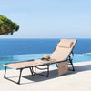 Homall Outdoor Lounge Chair Foldable Chair Adjustable Height Patio Lounge Chair,Suitable for Beach,Lawn and Pool,Beige