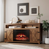 Homall Fireplace TV Stand in Wood - Adjustable Shelves & Large Storage Entertainment Center