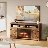 Homall Fireplace TV Stand in Wood - Adjustable Shelves & Large Storage Entertainment Center
