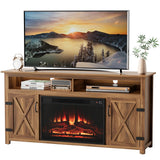 Homall Fireplace TV Stand in Wood - Adjustable Shelves & Large Storage Entertainment Center