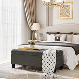 Homall 47.2" Linen Storage Ottoman Bench, 340LBS, Slow-Close Hinge, High Density Foam