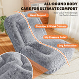 Homall Human Foldable Lazy Sofa Bed Recliner Sofa - Multi-Functional Lazy Sofa with 2 Soft Pillows, Ergonomic Design & Multiple Adjustable Angles for Living Room Bedroom Reading Nook