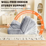 Homall Human Foldable Lazy Sofa Bed Recliner Sofa - Multi-Functional Lazy Sofa with 2 Soft Pillows, Ergonomic Design & Multiple Adjustable Angles for Living Room Bedroom Reading Nook