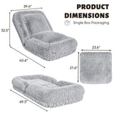 Homall Human Foldable Lazy Sofa Bed Recliner Sofa - Multi-Functional Lazy Sofa with 2 Soft Pillows, Ergonomic Design & Multiple Adjustable Angles for Living Room Bedroom Reading Nook