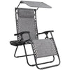 Lacoo Zero Gravity Chair Outdoor Folding Recliner Lounge Chair with Attachable Sunshade Canopy and Holder, Black