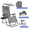 Lacoo Zero Gravity Chair Outdoor Folding Recliner Lounge Chair with Attachable Sunshade Canopy and Holder, Black