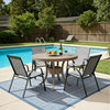 Homall Patio Dining Chairs Set Of 4, Textilene Fabric & Metal Frame, Outdoor Conversation Armchairs, Black