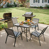 Homall Patio Dining Chairs Set Of 4, Textilene Fabric & Metal Frame, Outdoor Conversation Armchairs, Black