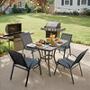 Homall Patio Dining Chairs Set Of 4, Textilene Fabric & Metal Frame, Outdoor Conversation Armchairs, Black