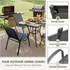 Homall Patio Dining Chairs Set Of 4, Textilene Fabric & Metal Frame, Outdoor Conversation Armchairs, Black