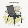 Homall Patio Dining Chairs Set Of 4, Textilene Fabric & Metal Frame, Outdoor Conversation Armchairs, Black
