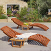 Homall Outdoor Chaise Lounge Folding Chairs Solid Acacia Wood Sun Loungers Balcony Recliner,for Garden, Patio, Pool Deck