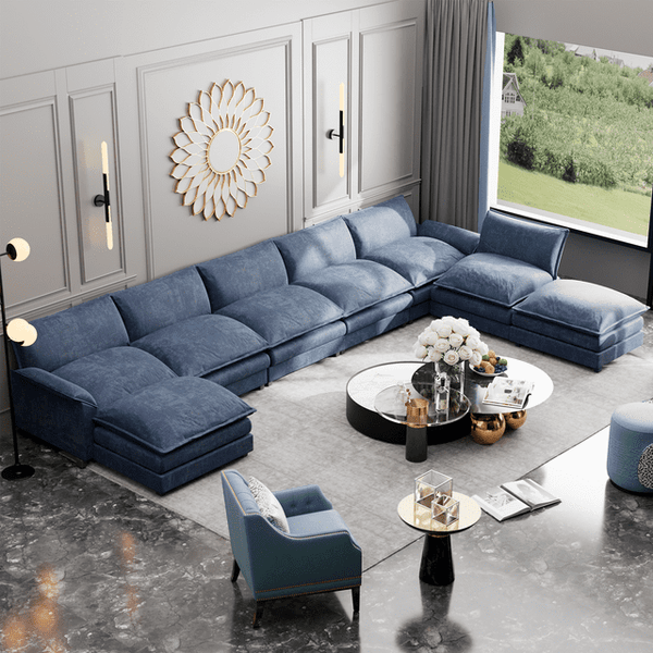 Homall 8-Seats Oversized Modular Sectional Sofa with Ottomans Convertible U-Shaped Sectional Couch Variable Sofa Couch Set with Oversized Soft Seat for Living Room