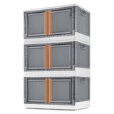 Homall Collapsible Storage Bins with Lids, Folding Storage Box, Stackable Plastic Closet Organizer, Double Doors File Cabinet Trunk Organizer Toy Storage Box