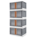 Homall Collapsible Storage Bins with Lids, Folding Storage Box, Stackable Plastic Closet Organizer, Double Doors File Cabinet Trunk Organizer Toy Storage Box
