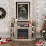 Homall Corner Fireplace TV Stand Modern Farmhouse TV Stand with Electric Fireplace for TVs up to 50