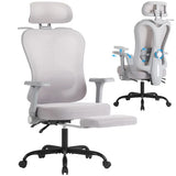 Homall Ergonomic Office Chair with Footrest, High Back Mesh Computer Desk Chair with Adjustable Headrest, Armrest & Back Support