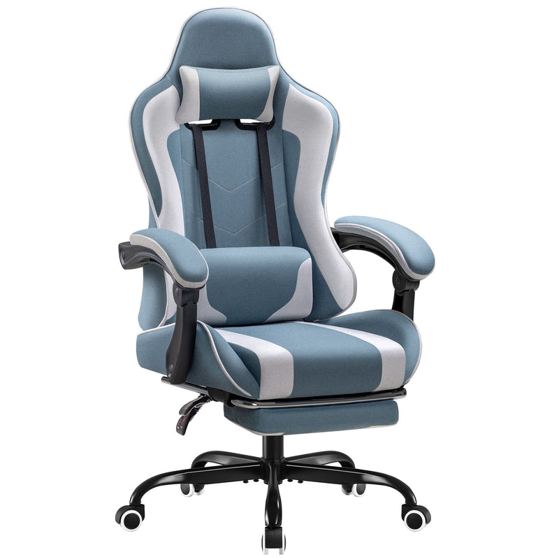 Homall Gaming Chair Breathable Fabric Game Chair Massage Computer Chair with Headrest Cloth Office Chair with Lumbar Support Ergonomic Video Gaming Chair with Footrest