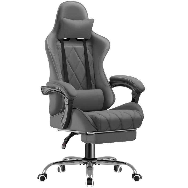 Homall Gaming Chair Fabric Computer Chair Massage Game Chair Cloth Office Chair with Headrest, Lumbar Support & Footrest