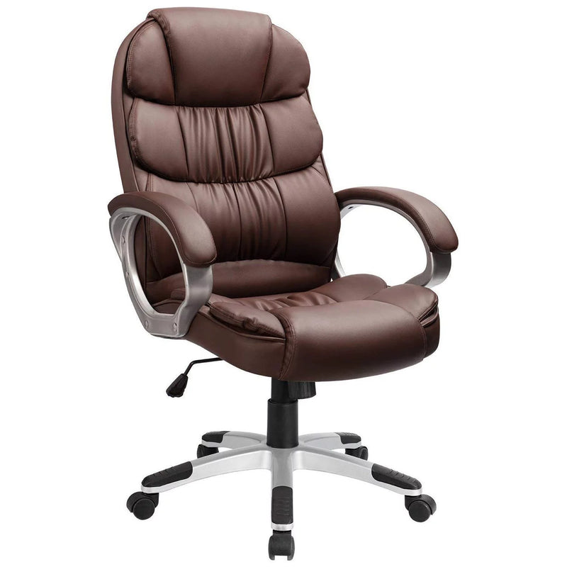 Homall High Back Office Chair, Executive Leather Desk Chair with Padded Armrests Swivel Task Chair with Lumbar Support