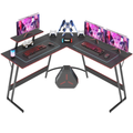 Homall L-Shaped Gaming Desk 58 Inch Corner Office Gaming Desk with Removable Monitor Riser, Pink